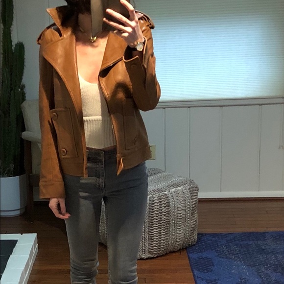 Vintage authentic Theory soft leather Moto jacket - Picture 1 of 8